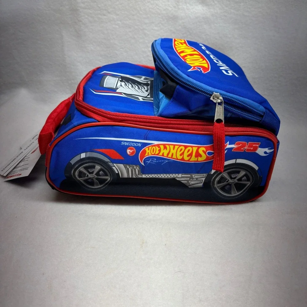 Hot Wheels SNEDDON 25 Blue Racing Backpack Lunch Bag Kids Accessories Innovation